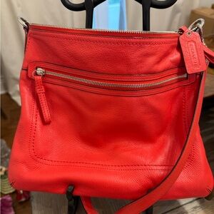 Coach Vibrant Red Leather Crossbody Bag